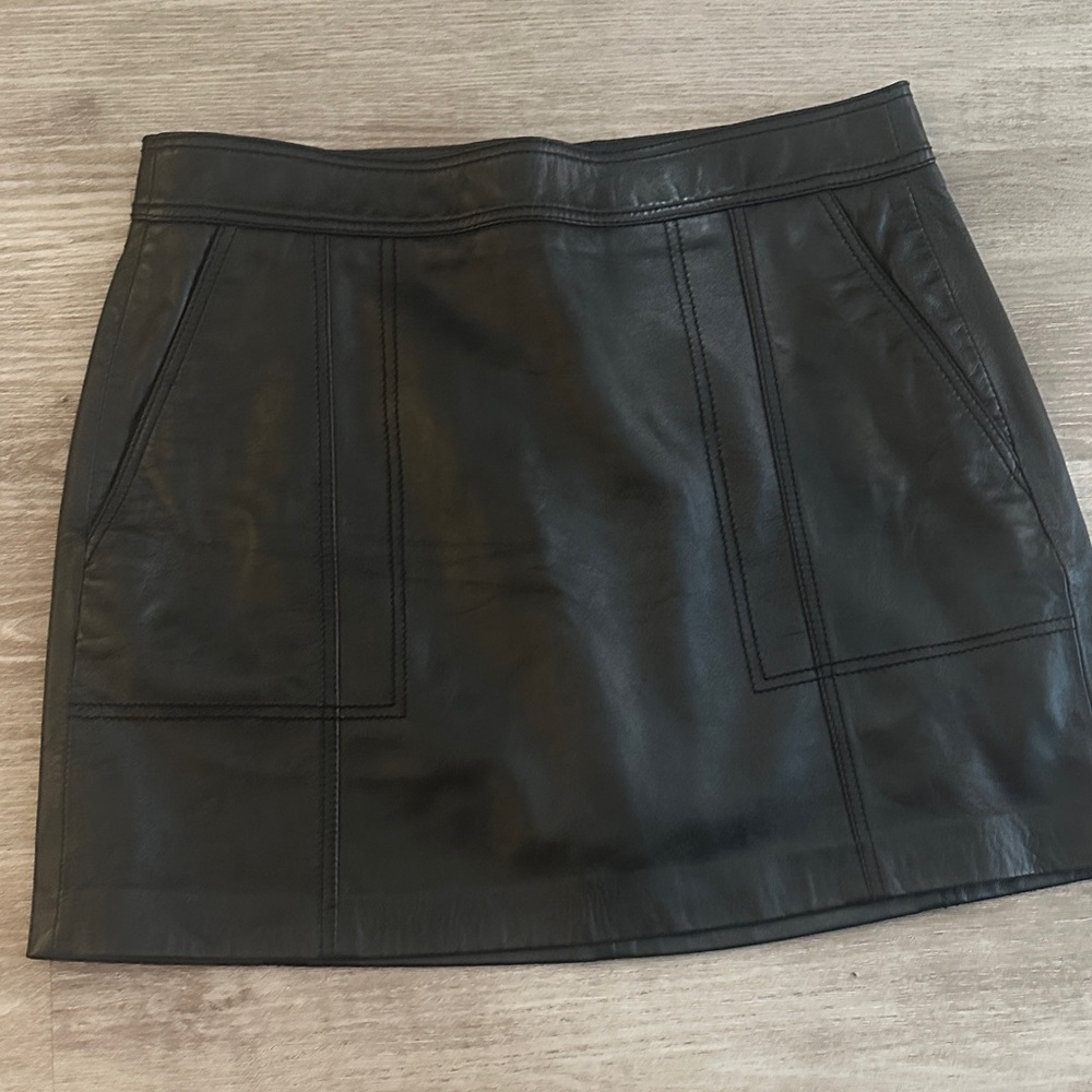 NWT Reiss Black Leather “Edie” Mini Skirt - Picture 10 of 14